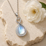 Sterling Silver Teardrop Gemstone Rose Butterfly Infinity Heart Necklace for Women