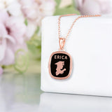 Sterling Silver Personalized  Birthstone Class High School College Graduation Necklace