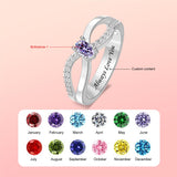 Copper Sterling Silver Personalized 1-6 Simulated Birthstones  Infinity Family Ring for Women