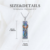 Sterling Silver Abalone Shell Bar Cardinal Bee Butterfly Hummingbird Dragonfly Phoenix Pendant Necklace for Women