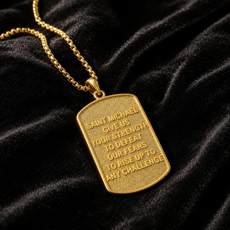 Patron Saint Medal Gold Plated Catholic Pendant Christian Religious Necklace Amulet Jewelry