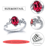 Sterling Silver  Oval Birthstone  Leaf Promise Ring for Her