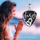 Guitar Urn Necklaces for Ashes Sterling Silver Cremation Urn Necklaces Memorial Keepsake With Filling Tool…