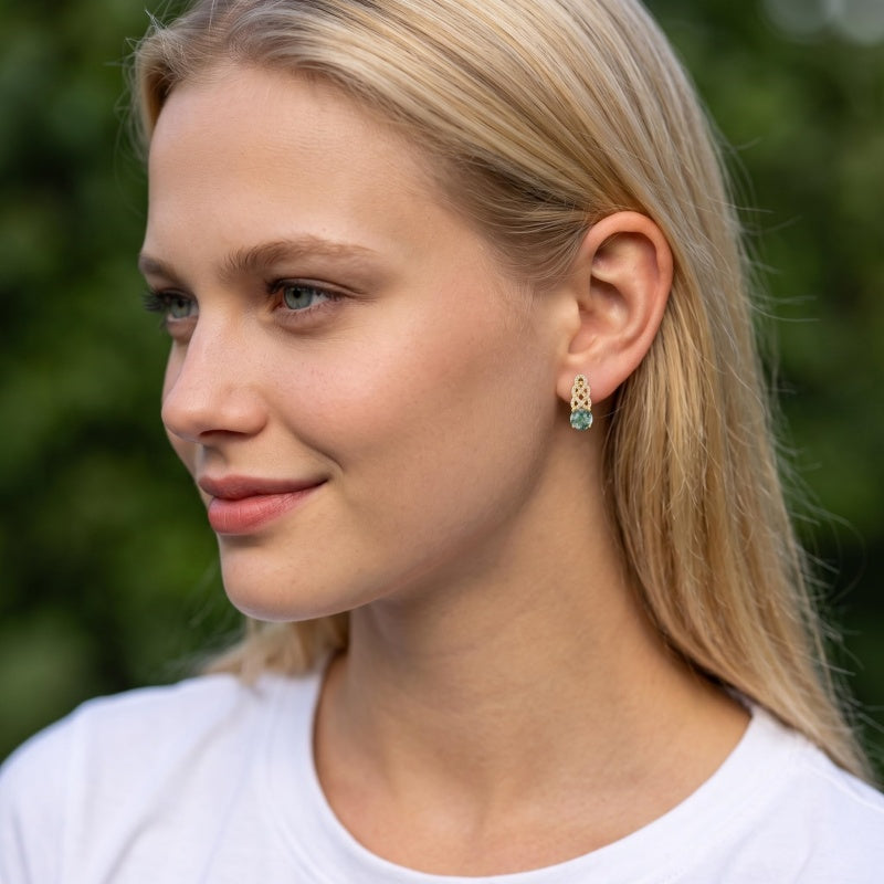 14K Gold Plated Cross Hoop Earrings  for Women Birthday Mothers Day Christmas Jewelry Gift