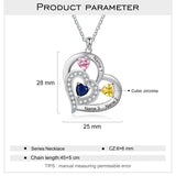 Sterling Silver Personalized Name Birthstone Mothers Necklace for Women