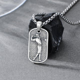 Sterling Silver Dog Tag Baseball Basketball Softball Soccer Pendant Necklace for Men