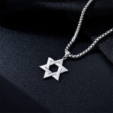 Star of David Necklace Sterling Silver Jewish Necklace for Men