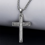 Sterling Silver Cross Religious Necklace for Men