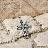 Sterling Silver Cross Pendant Necklace for Women Southwestern Cross Jewelry Gifts