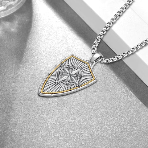 14K Gold Plated Masonic Cross Compass St Michael St Christopher Santa Muerte Star of David Pendant Necklace