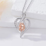 Sterling Silver Father-Daughter Pendant Necklace With Engraved