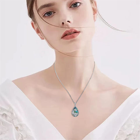 Sterling Silver Abalone Shell Dragonfly Pendant Necklace