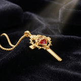 14K Gold Plated Cross Pendant Necklace Religious Confirmation Jewelry