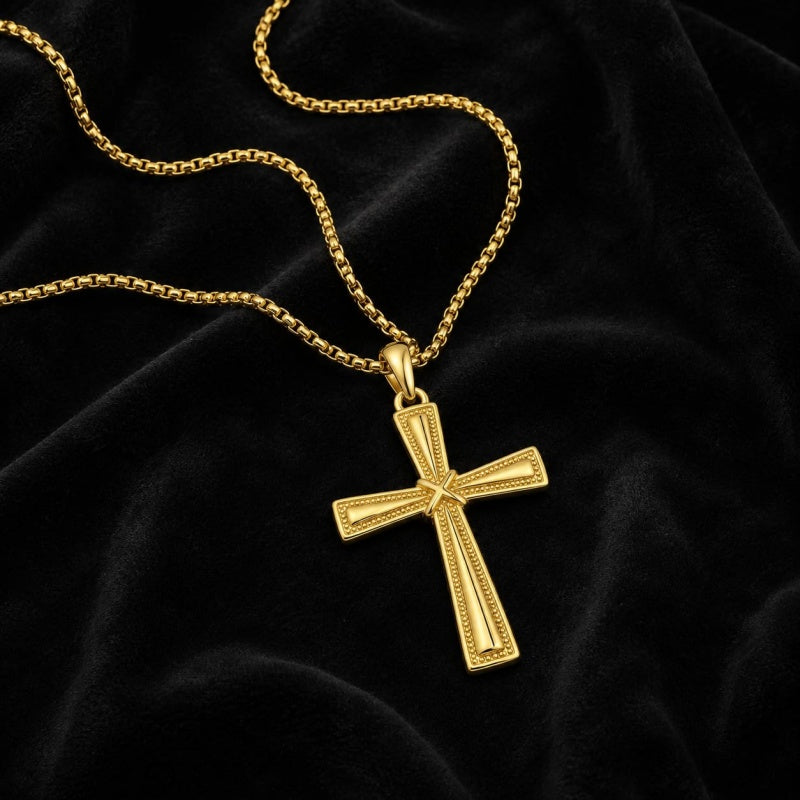 Cross Pendant Necklace  14K Gold Plated Christian Faith Jewelry