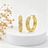 14K Gold Plated Hoop Earrings Jewelry Gift for Birthday Anniversary Mother's Day