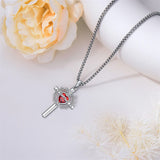 Sterling Silver Wooden Cross Pendant Necklace