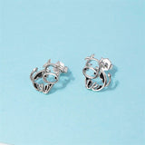 Sterling Silver Cow Stud Earrings