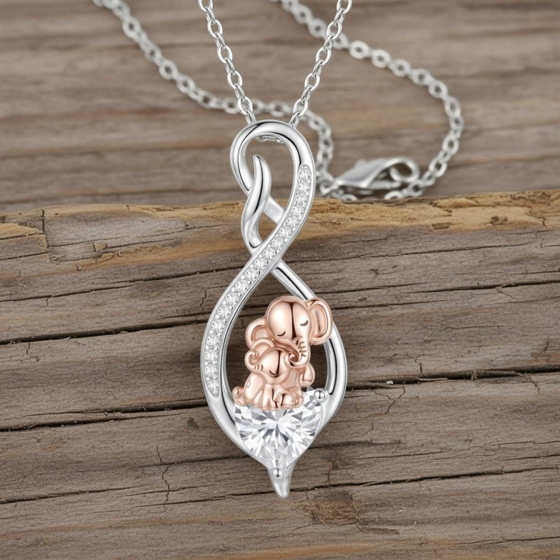 Sterling Silver 12 Month Birthstone Infinity Heart Animal Pendant Necklace Christmas Birthday Jewelry Gift