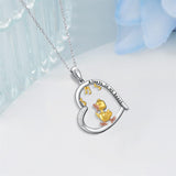 Duck Pendant Necklace 925 Sterling Silver Duck  Duck Jewelry for Mother Women Girls Duck Lovers Gifts