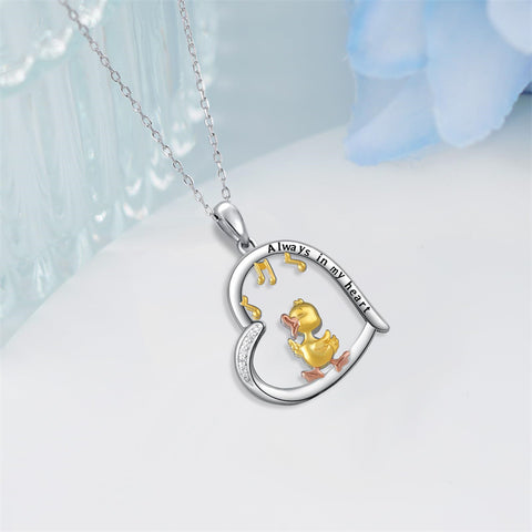 Sterling Silver Duck Pendant Necklace
