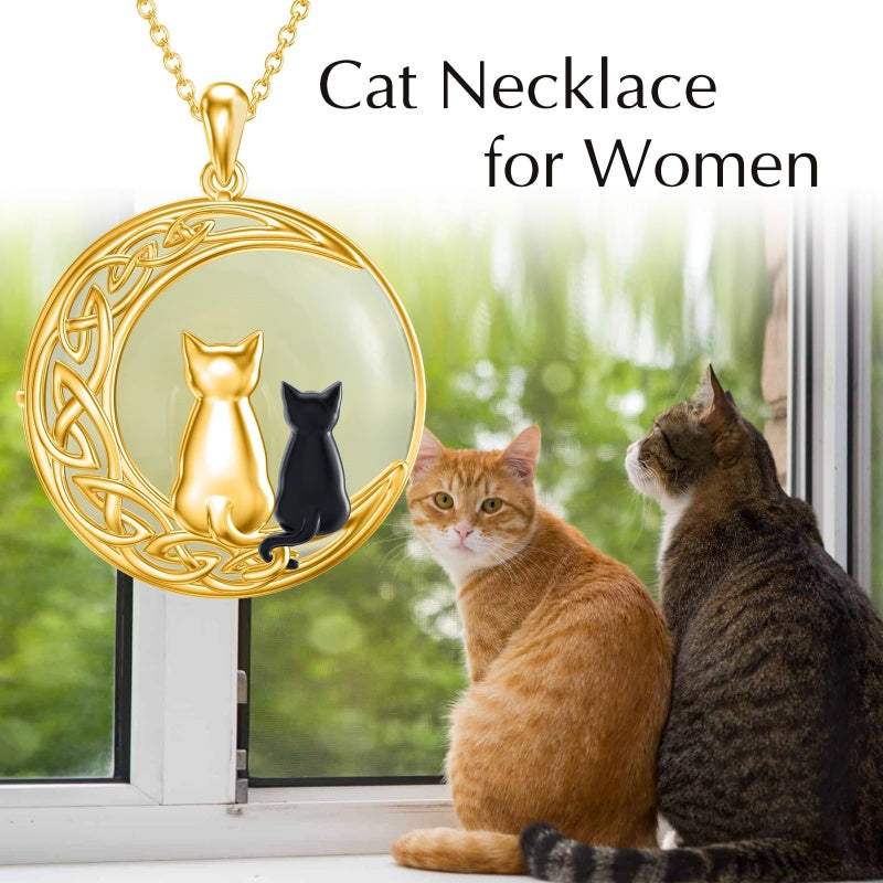 14K Gold Plated Natural Jade Hummingbird Cat Dragonfly Butterfly Bee Pendant Necklace for Women