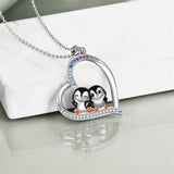 Sterling Silver Penguin  Necklace Penguin Pendant Jewelry for Women Girls Christmas Gifts