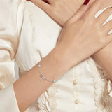 14k Gold Pearl Love Knot Infinity Bracelet