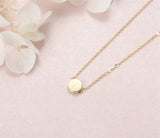 14K Gold Tiny Dot Round Small Coin Necklace Pendant Minimalist Dainty Fine Jewelry for Women Girls Teens