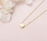 14K Gold Round Small Coin Pendant Necklace