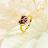 10K 14K 18K Gold Moissanite Custom Heart Photo Ring