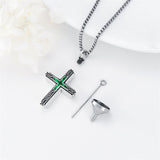 Sterling Silver Obsidian Lapis Lazuli Tigers Eye Turquoise Celtic Knot & Cross Urn Necklaces for Ashes