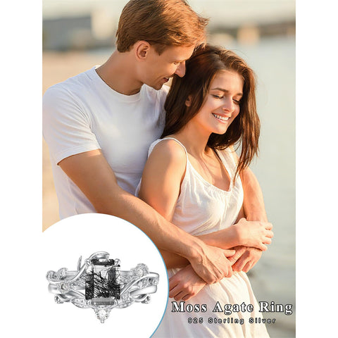 Sterling Silver Pear Oval Kite Heart Hexagon Emerald Coffin Cut Gemstone Engagement Promise Ring Set