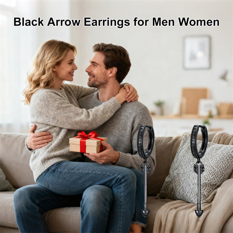 Sterling Silver Feather Arrowhead Axe Hoop Earrings