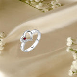 10K 14K 18K Gold Personalized 1-6 Stones Engraved Heart Mother Ring for Mother's Day