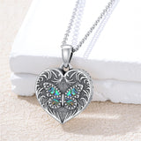 Sterling Silver Heart Rabbit Dog Cat Butterfly Dragonfly Hummingbird Wolf Urn Necklace for Ashes