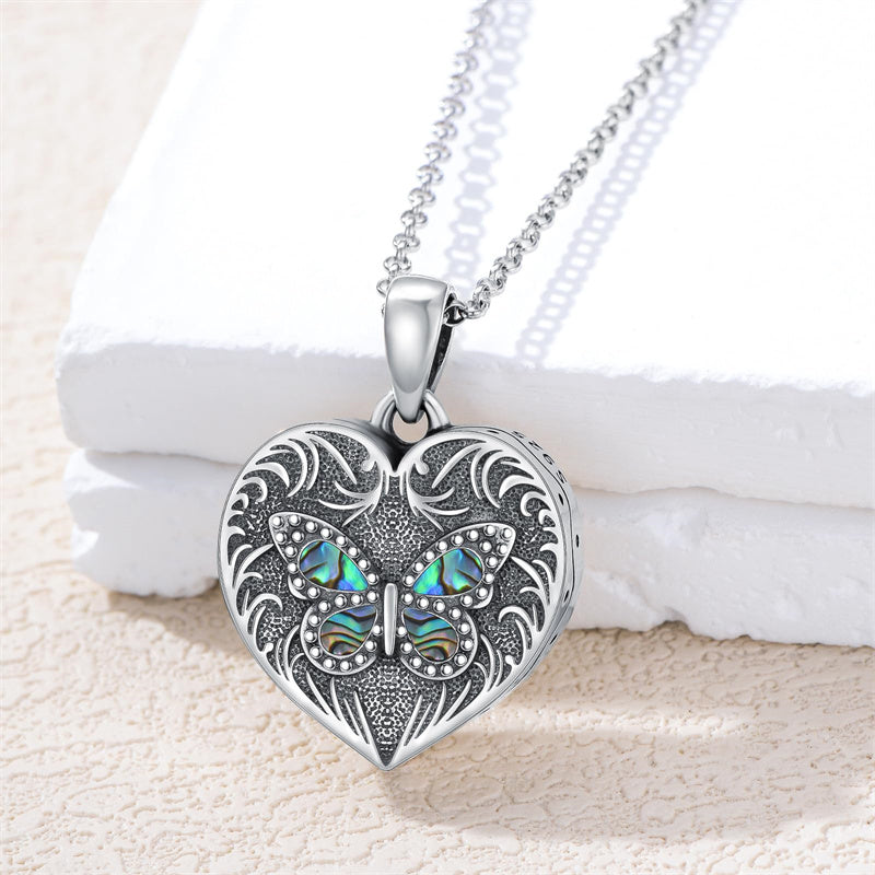 Sterling Silver Heart Rabbit Dog Cat Butterfly Dragonfly Hummingbird Wolf Urn Necklace for Ashes