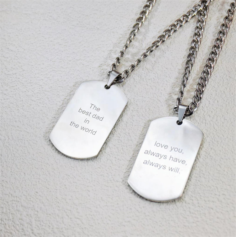 Stainless Steel Personalized Photo Dog Tag  Necklace