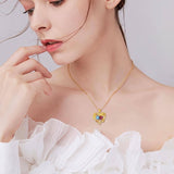 10K 14K 18K Gold Heart Rose Necklace I Love You Forever Heart Jewelry