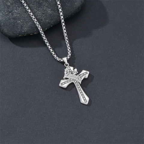 Sterling Silver Cross Christian Pendant Necklace