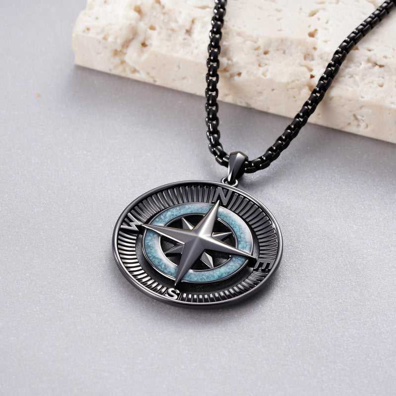 14K Gold Plated Turquoise Wolf Thor's Hammer Ankh Dragon Lion Compass Crucifix Pendant Necklace for Men