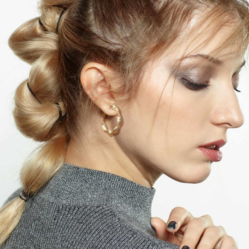 14K Gold Plated  Hoop Earrings for Women