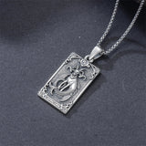 Sterling Silver Tarot Card 12 Zodiac Sign Pendant Necklace