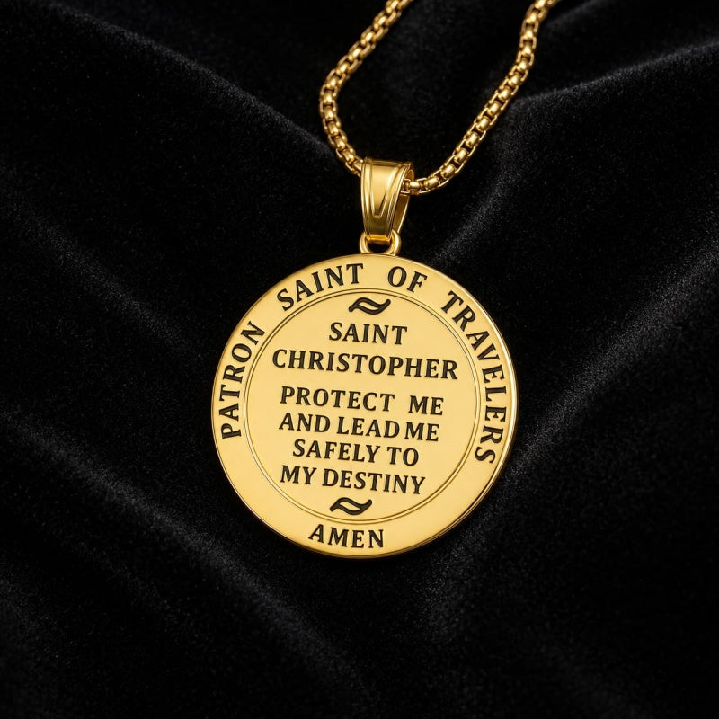 Patron Saint Medal Gold Plated Catholic Pendant Christian Religious Necklace Amulet Jewelry