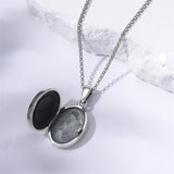 Sterling Silver Opal Vintage Filigree Photo Locket Necklace