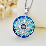 Evil Eye Necklace 925 Sterling Silver I Love You 100 Languages Necklace Evil Eye Pendant Jewelry Gifts for Women Men