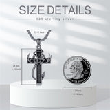 Sterling Silver Cross Pendant Necklace for Men