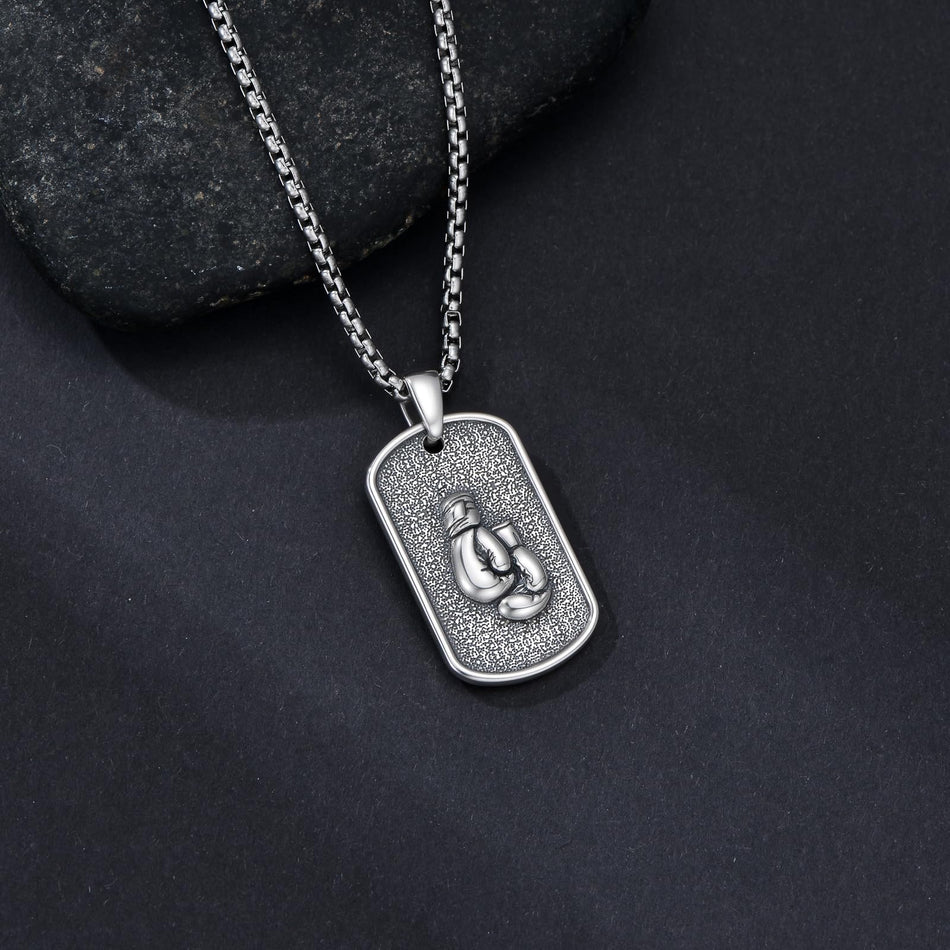 Sterling Silver Dog Tag Baseball Basketball Softball Soccer Pendant Necklace for Men