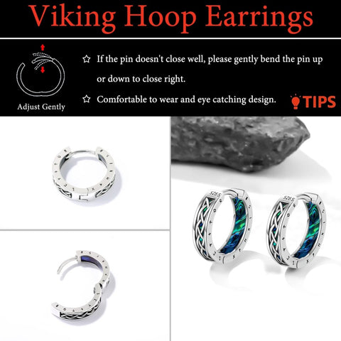 14K Gold Plated  Viking Hoop Earrings