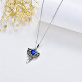 Sterling Silver Cubic Zirconia Shark Tooth Pendant Necklace