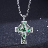 14K Gold Plated Celtic Vikin Cross Pendant Necklace Irish Jewelry Religious Protective Gift